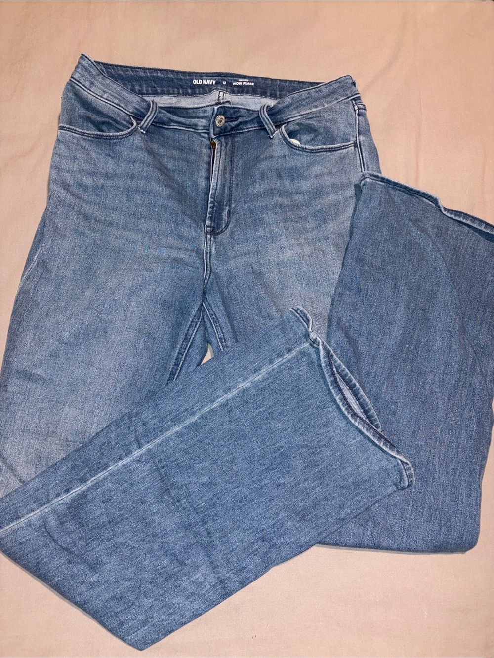 Old Navy Women's Medium Blue high Rise WOW Flare Jeans SZ 12